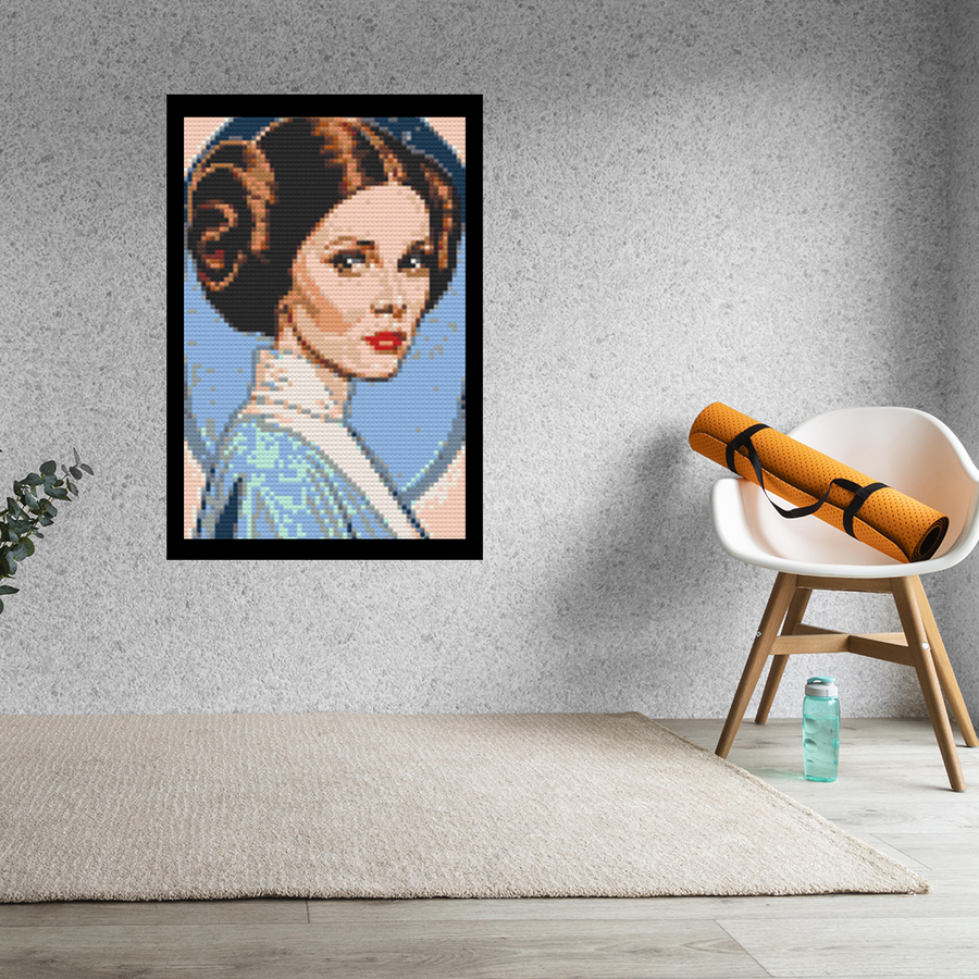 Starwars Princess Leia Bricked Mosaic Home Decor 20x30
