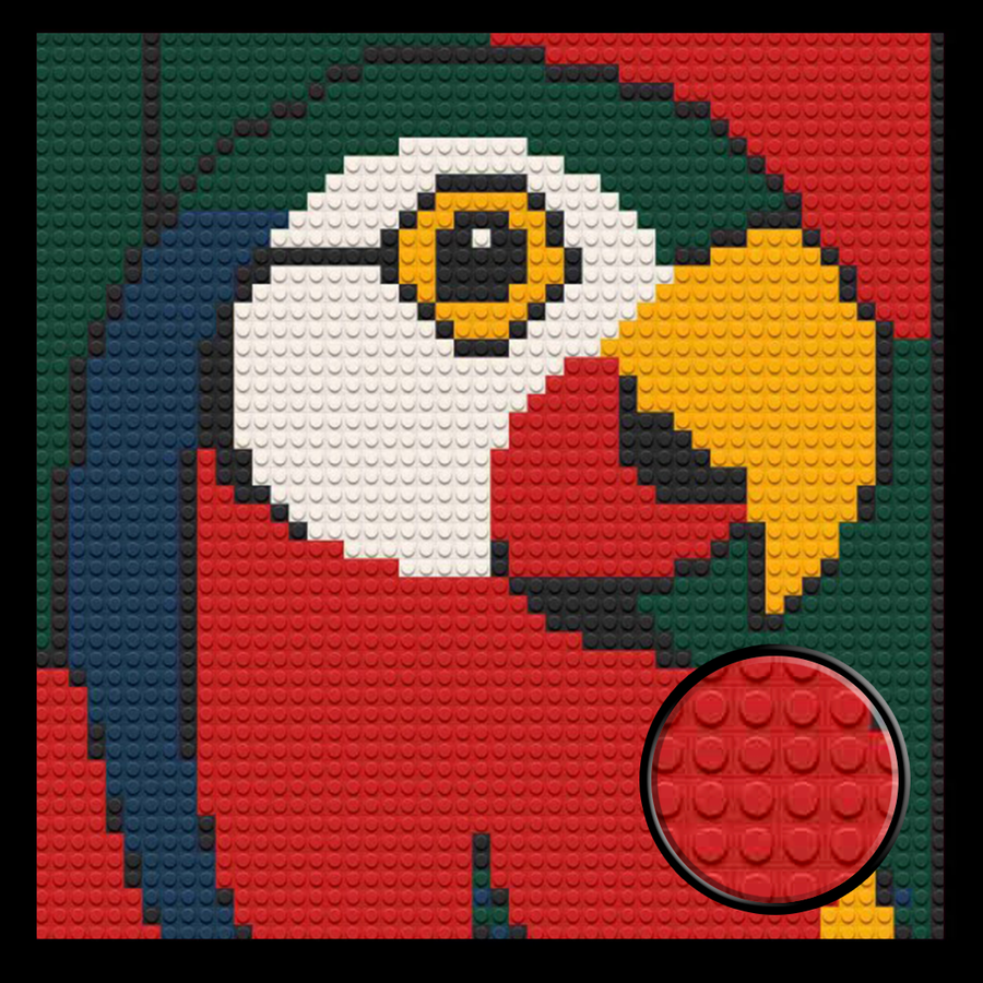 Parrot Abstract Selfie Home decoration Bricked Mosaic Portrait 16x16"