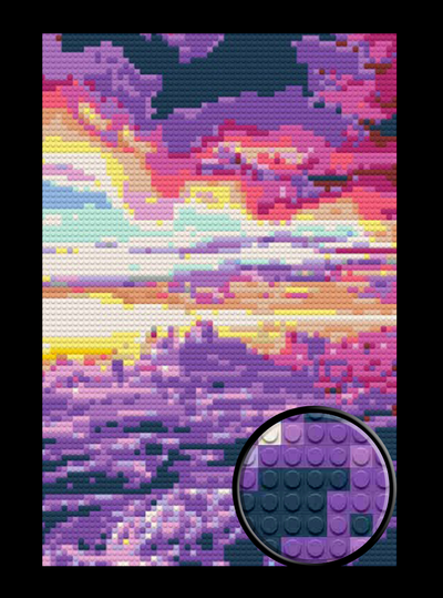 Purple Sky  Bricked Mosaic Home Decor 20x30"