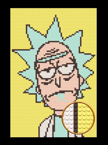 Rick Art Piece Home Wall Decor Bricked Mosaic Portrait 20x30