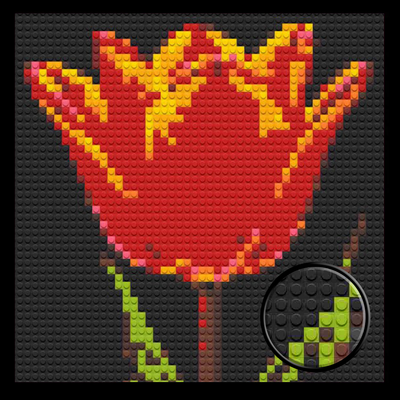 Rose Home decoration Bricked Mosaic Portrait 16x16"