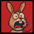 Shocked Rabbit Home decoration Bricked Mosaic Portrait 16x16"