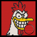 Smiling Rooster  Home decoration Bricked Mosaic Portrait 16x16"