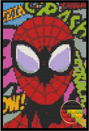 SPIDER-MAN HOME DECOR BRICKED MOSAIC PORTRAIT 20X30 Memobrick