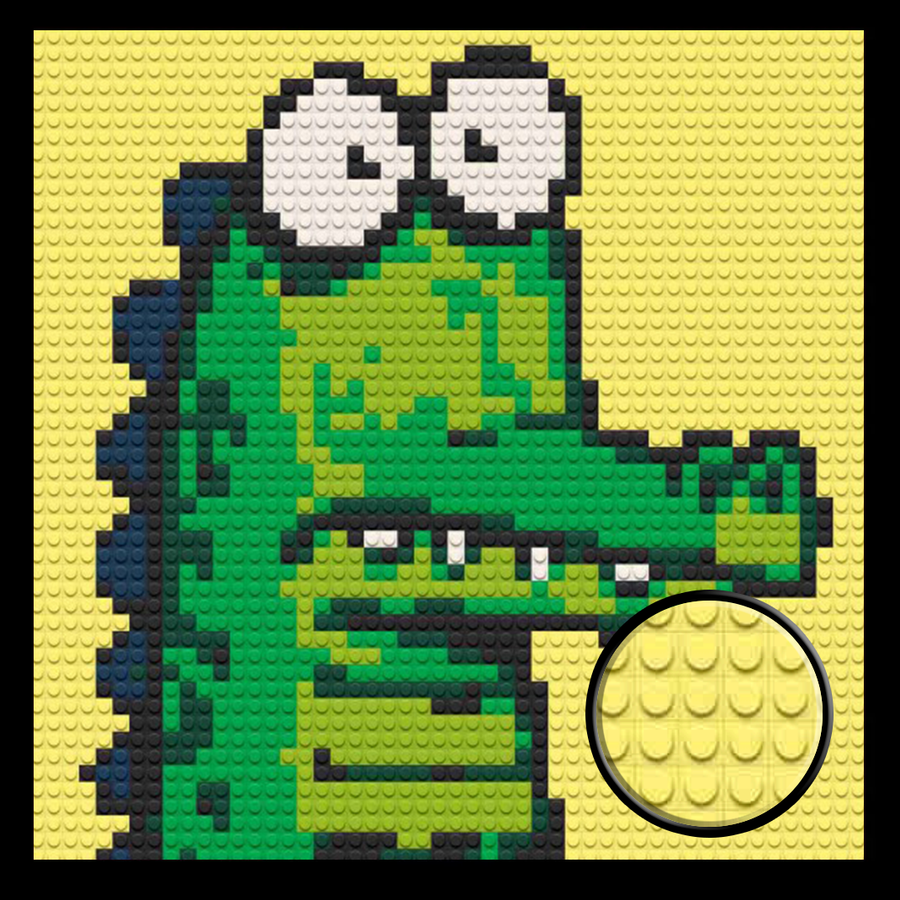 Shocked Crocodile Home decoration Bricked Mosaic Portrait 16x16"