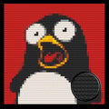 Shocked Penguin Home decoration Bricked Mosaic Portrait 16x16" - Memobrick
