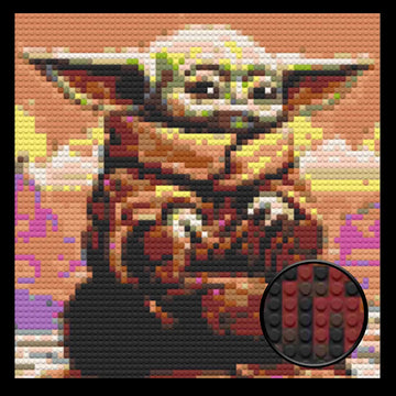Starwars Baby Yoda BRICKED MOSAIC PORTRAIT 20X20 Memobrick