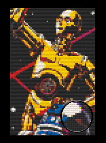 Starwars C-3PO  Bricked Mosaic Home Decor 20x30