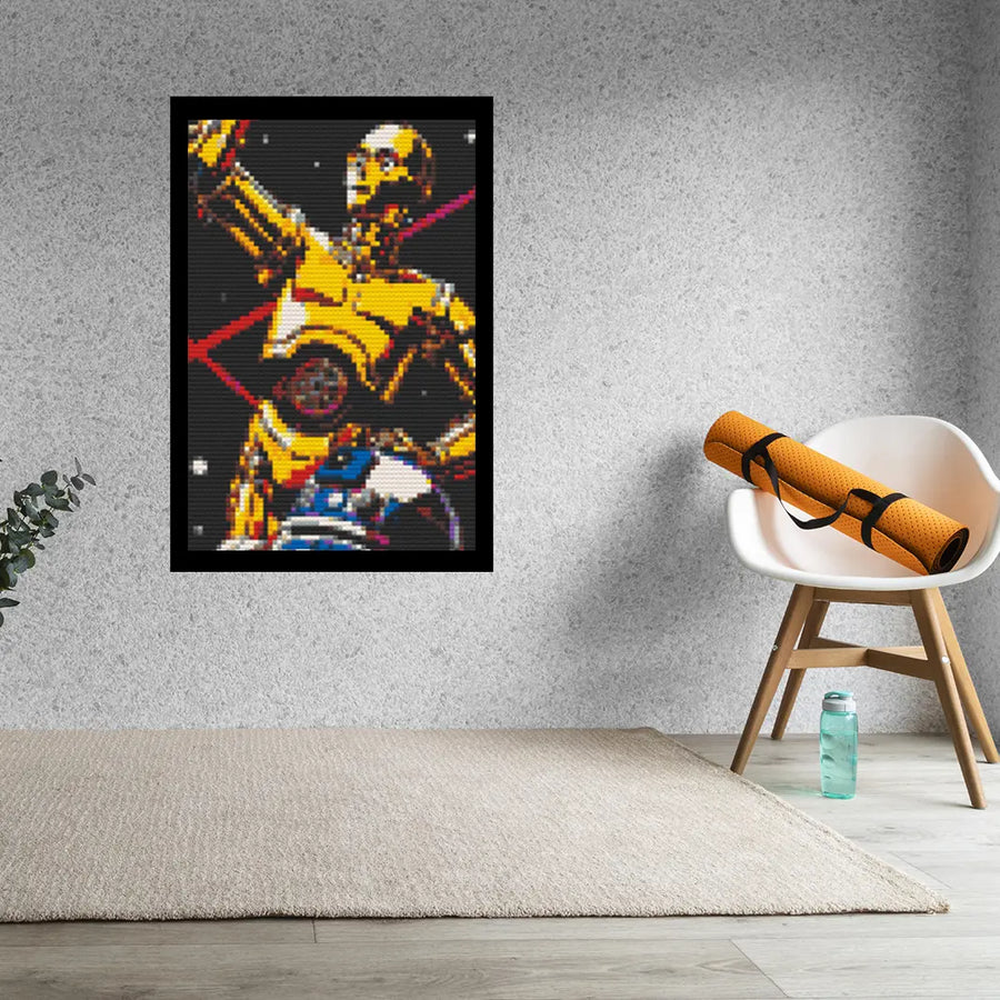 Starwars C-3PO  Bricked Mosaic Home Decor 20x30