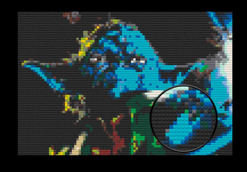 Starwars Yoda Art Piece Home Wall Decor Bricked Mosaic Portrait 30x20