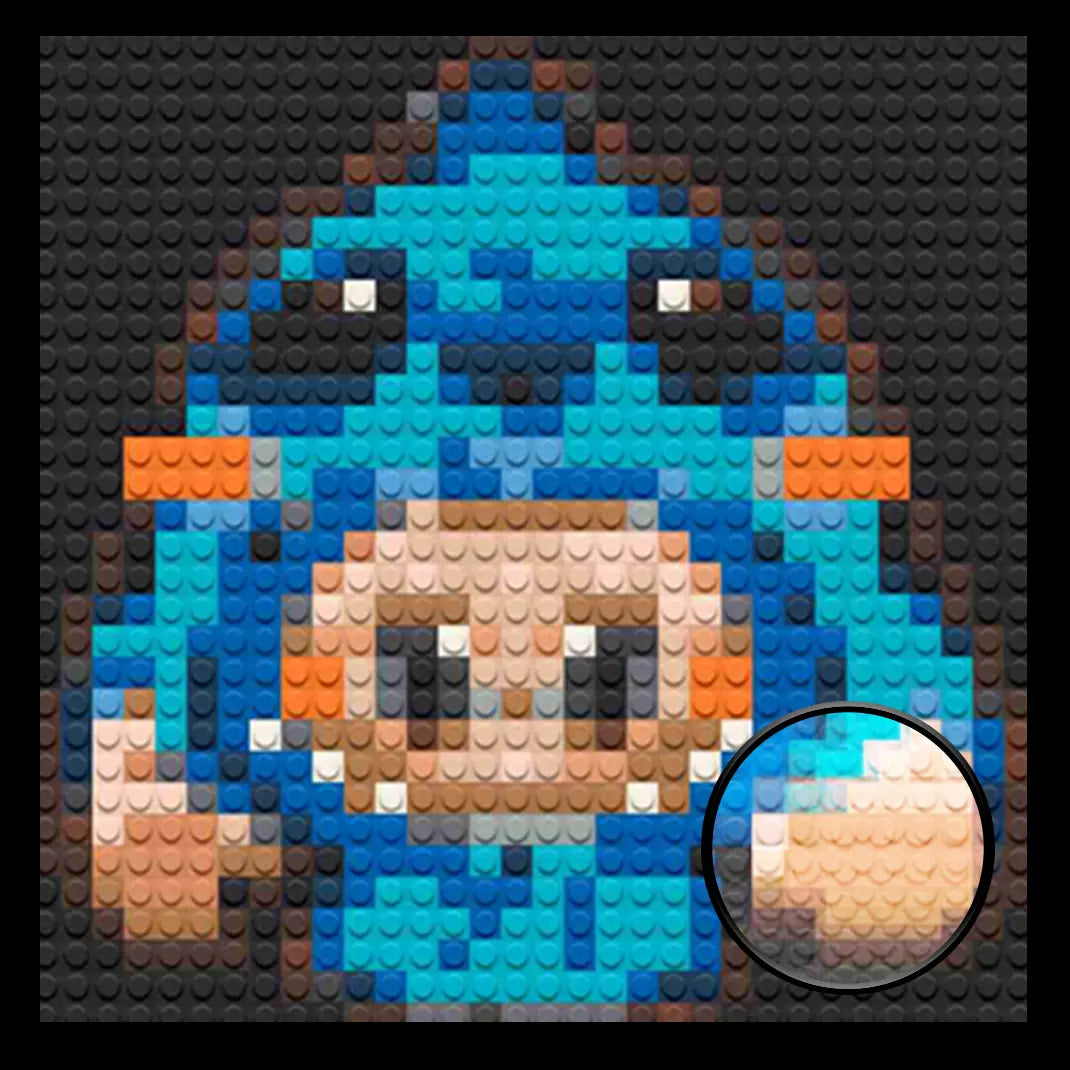 Stitch Labubu Home decoration Bricked Mosaic Portrait 16x16" Memobrick