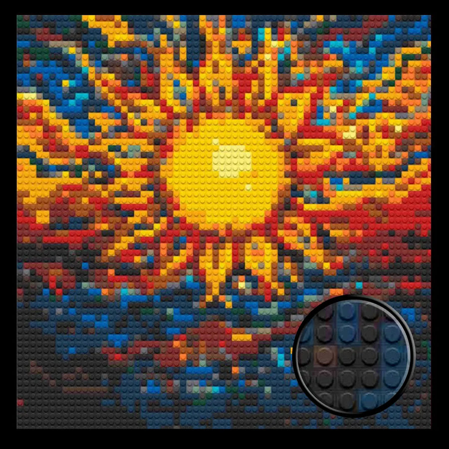 Sun Abstract Home Decor Bricked Mosaic Portrait 20x20