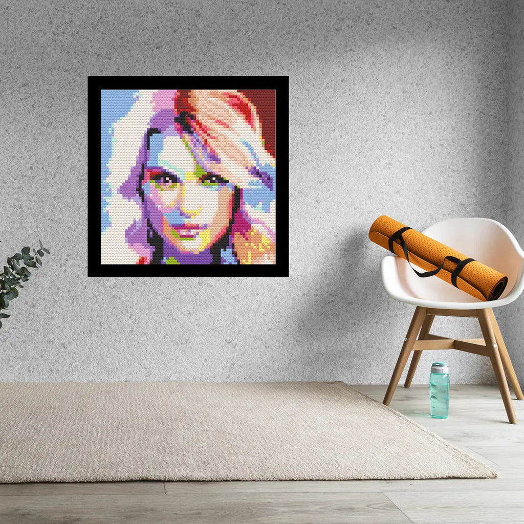 Taylor Swift Abstract Art Home Decor Bricked Mosaic Portrait 20x20 Memobrick