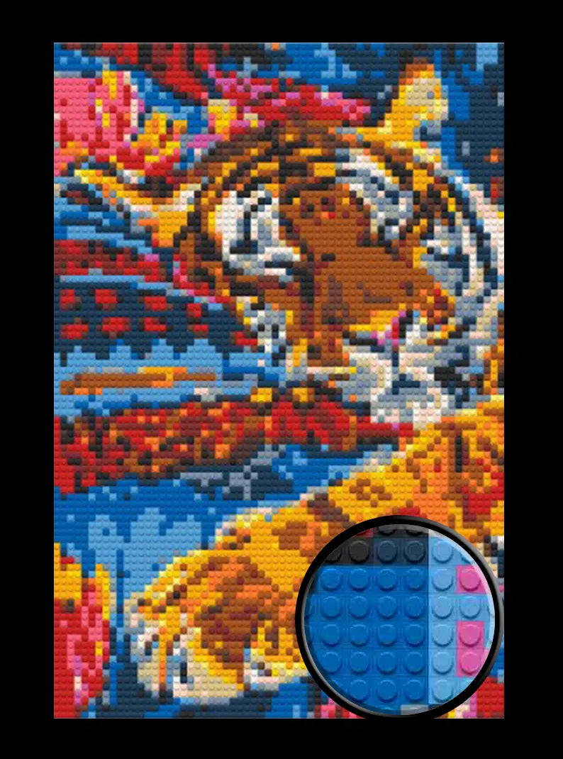 Tiger Abstract Bricked Mosaic Home Decor 20x30"