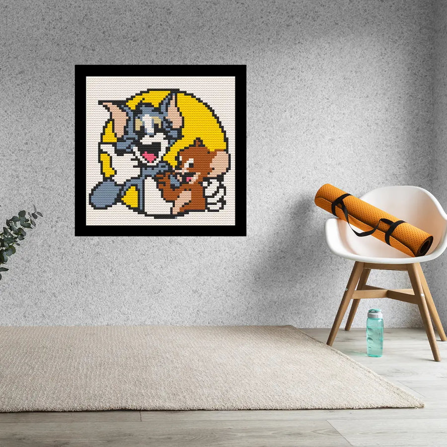Tom and Jerry  Home Decor Bricked Mosaic Portrait 20x20 Memobrick