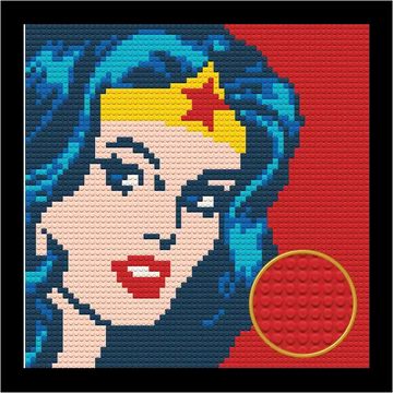 WONDER WOMAN BRICKED MOSAIC PORTRAIT 20X20 Memobrick