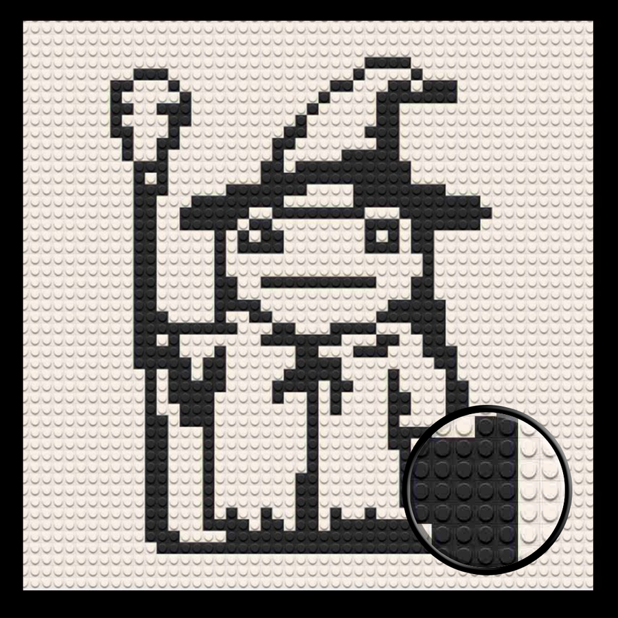Wizard Frog Home decoration Bricked Mosaic Portrait 16x16"