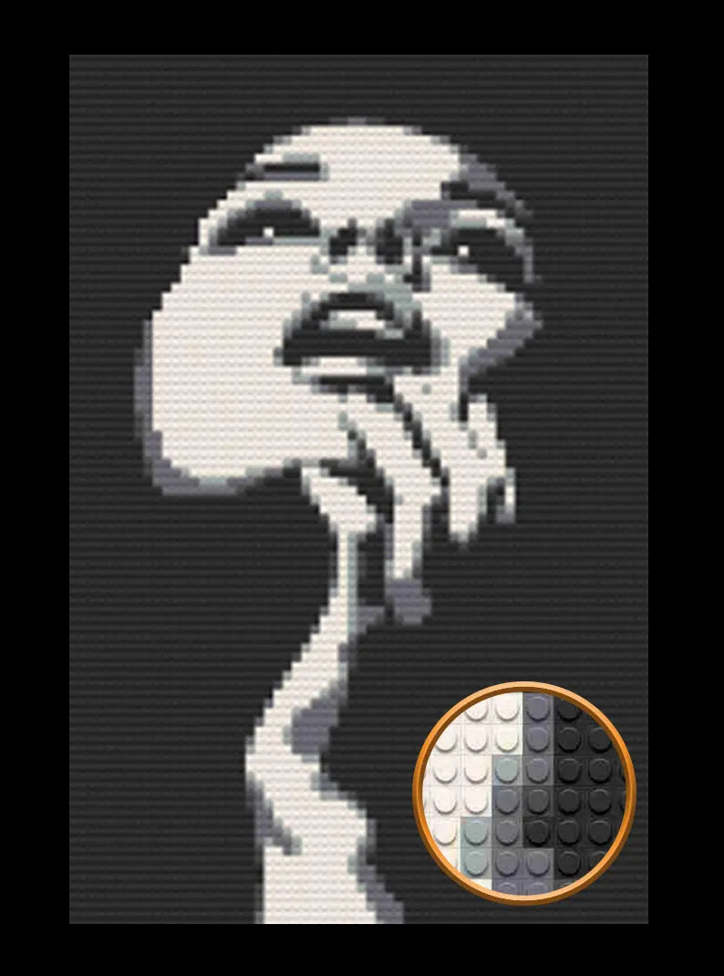 Woman Art Piece Home Wall Decor Bricked Mosaic Portrait 20x30"