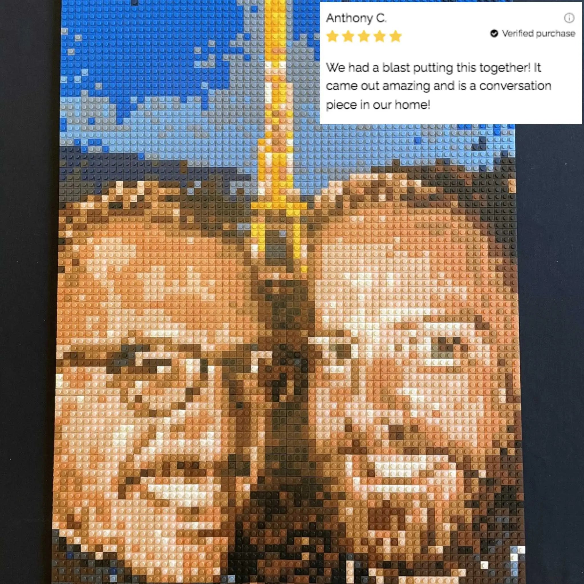 Custom Bricked Mosaic Portrait 20x30" - Memobrick
