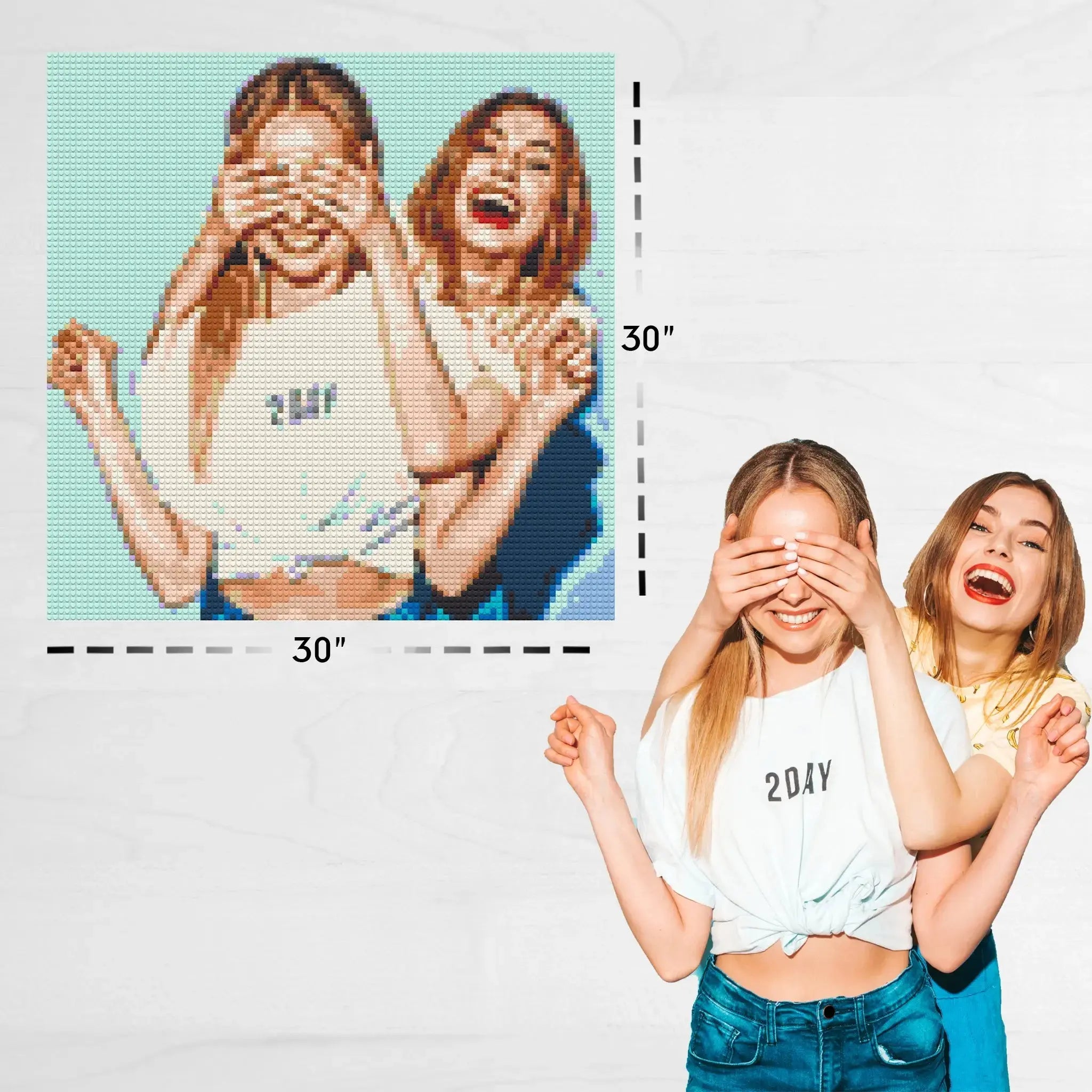 Custom Bricked Mosaic Portrait 30x30" - Memobrick