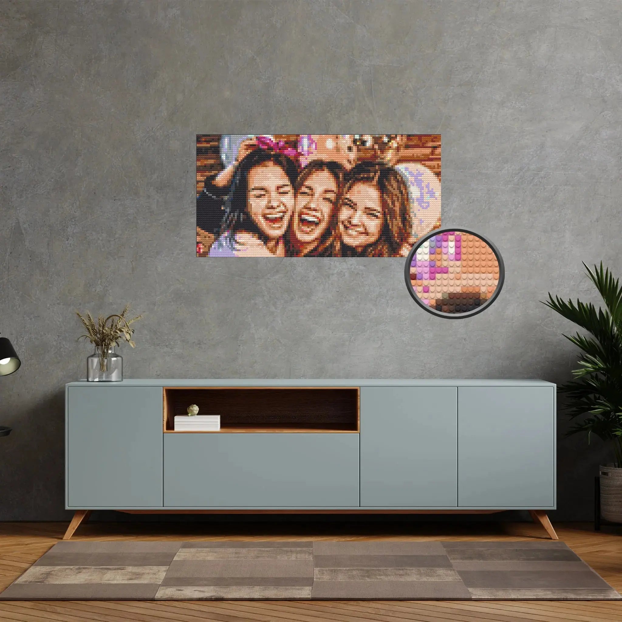 Custom Bricked Mosaic Portrait 40x20" - Memobrick