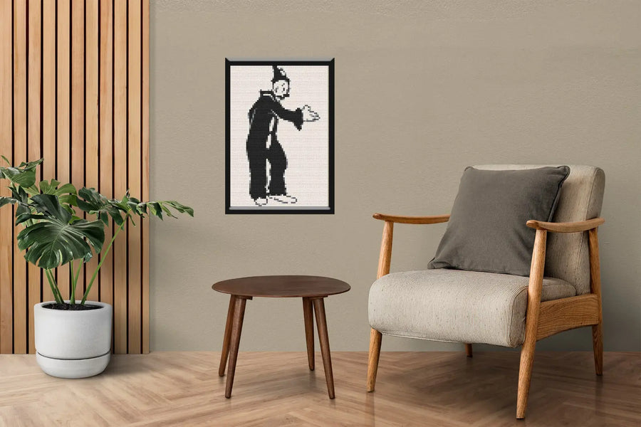 Koko the Clown Art Piece Home Wall Decor Bricked Mosaic Portrait 20x30